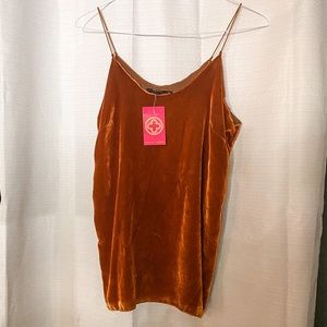 Olivaceous Saffron Velvet Tank L